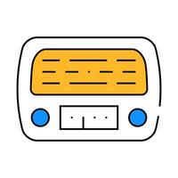 radio retro device icon color illustration vector