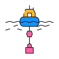 floating generator tidal power plant icon color illustration vector