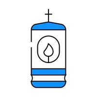 lamp with burning candle icon color illustration vector