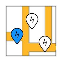 charging stations location on map icon color illustration vector