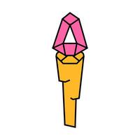 torch with magic stone icon color illustration vector