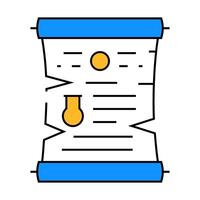 scroll with magic spell icon color illustration vector
