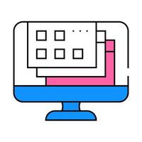 opened windows of operating system icon color illustration vector