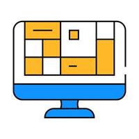 table of operating system icon color illustration vector