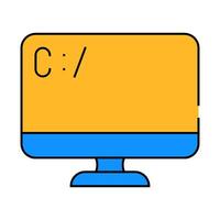 coding operating system icon color illustration vector