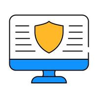 data security operating system icon color illustration vector