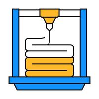 layers of 3d printing icon color illustration vector