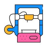 3d printer flat icon color illustration vector