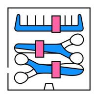 scissors and comb groomer set icon color illustration vector