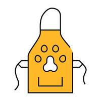 apron groomer flat icon color illustration vector