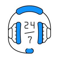 24 7 call center work icon color illustration vector