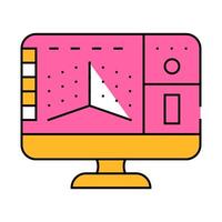 3d modeling flat icon color illustration vector