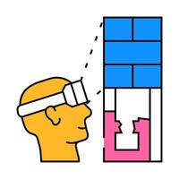 presentation future buildings with vr glasses icon color illustration vector