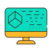 programming vr flat icon color illustration vector