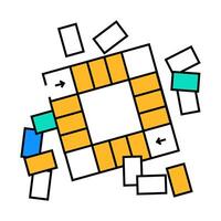 board game flat icon color illustration vector