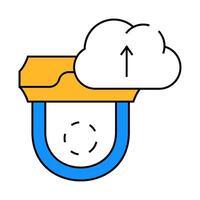 cloud service for camera icon color illustration vector