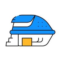 deprivation chamber, floating capsule icon color illustration vector