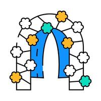 flower arch flat icon color illustration vector