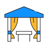 tent with table for eating icon color illustration vector