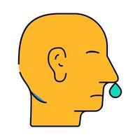 snot nose flat icon color illustration vector