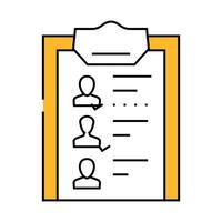 guest list flat icon color illustration vector