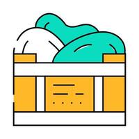 box container with mango icon color illustration vector