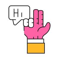 communication in sign language icon color illustration vector