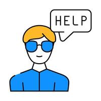 call for help icon color illustration vector