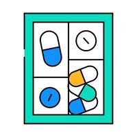 pillbox container icon color illustration vector