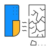 glass break sensor icon color illustration vector