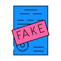 fake document icon color illustration vector