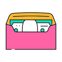 money in envelope icon color illustration vector