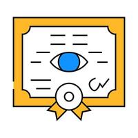 certificate of glasses icon color illustration vector
