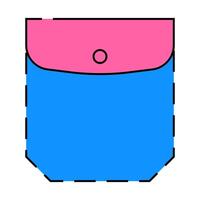 patch pocket with welt top and flap icon color illustration vector