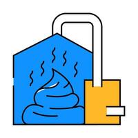 method of obtaining from feces biogas icon color illustration vector
