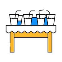drinks on table icon color illustration vector