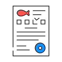 documentation fish icon color illustration vector