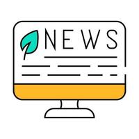 news internet chia cryptocurrency icon color illustration vector