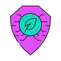 digital protection chia cryptocurrency icon color illustration vector