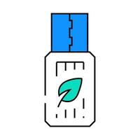 usb flash storage chia cryptocurrency icon color illustration vector