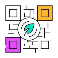qr code for payment by chia cryptocurrency icon color illustration vector