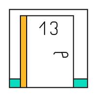 numbers fear icon color illustration vector