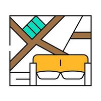 wall with slanting shelves icon color illustration vector