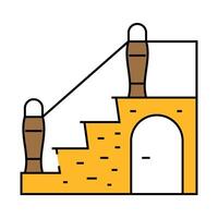 staircase with wardrobe icon color illustration vector