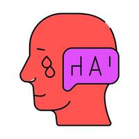 ambivalence neurosis, sharp mood swings icon color illustration vector