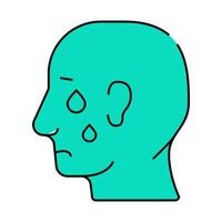 depression problem icon color illustration vector
