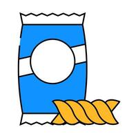 torchietti pasta icon color illustration vector