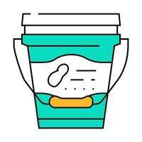 bucket with peanut butter icon color illustration vector