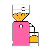 crusher device for production peanut, press machine icon color illustration vector