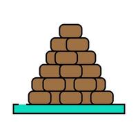 heap of peat icon color illustration vector